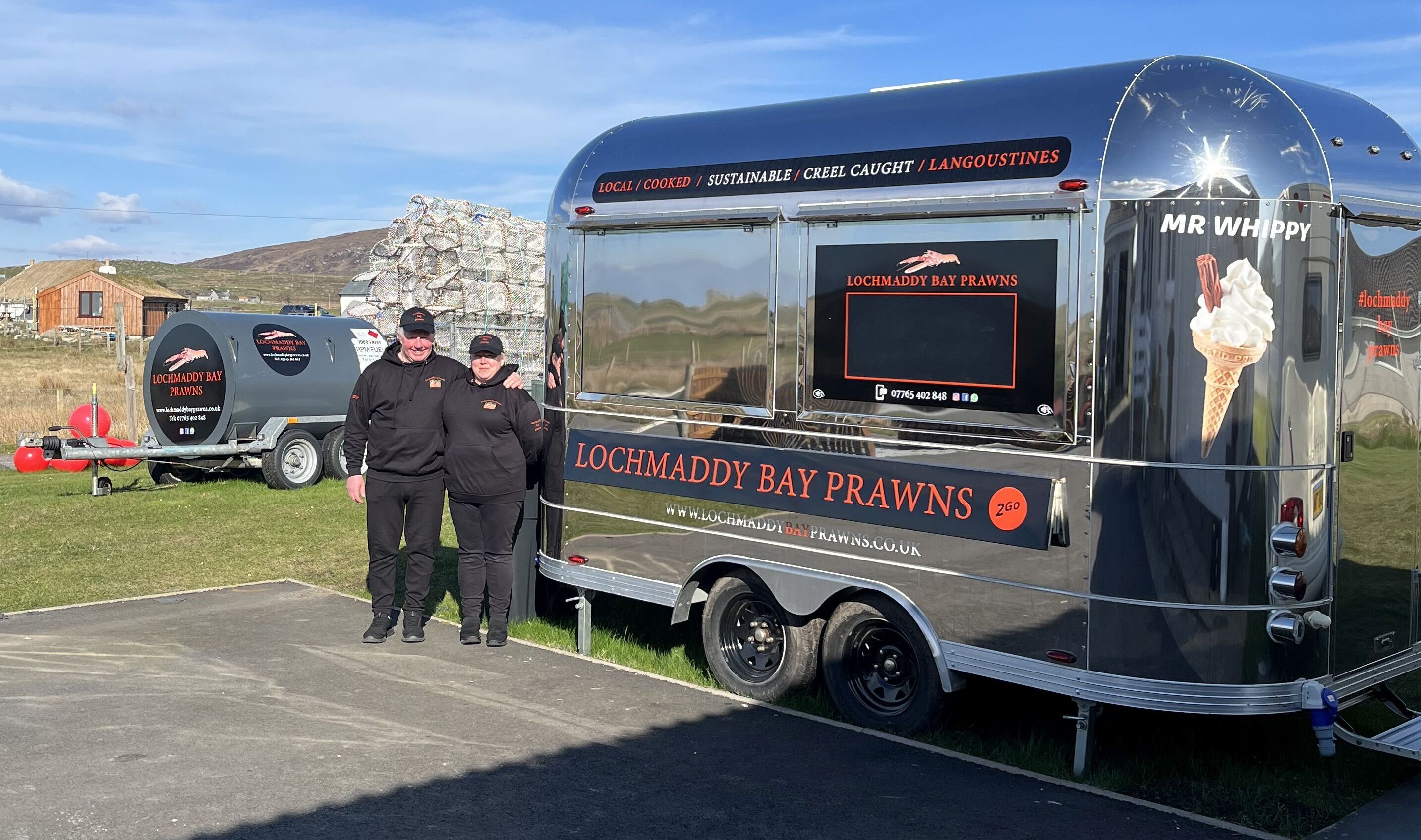 Photograph of DA & Tina Nicholson, Lochmaddy Prawns.