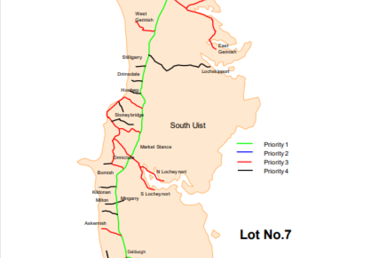 Lot 7 Benbecula, South Uist Map